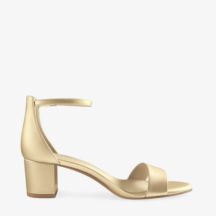 Annu Metallic Gold Block Heel Sandals